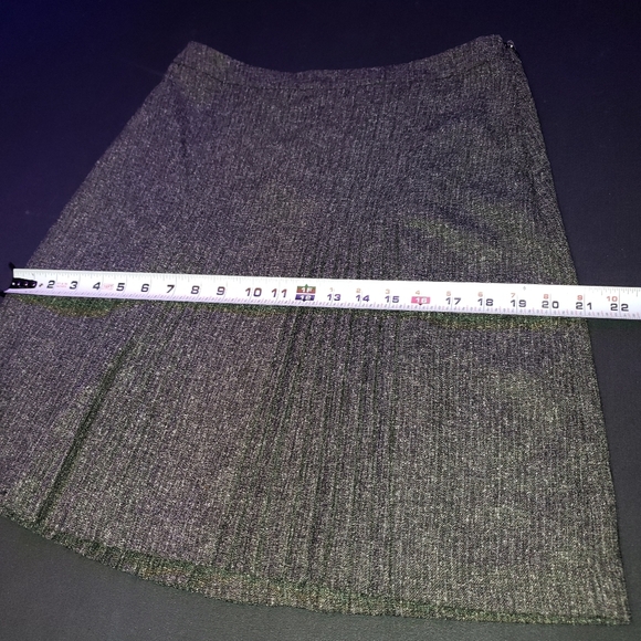 Halogen Women's Gray Polyester & Viscose Knee Length Flare Skirt Size Regular 6 - Picture 12 of 15